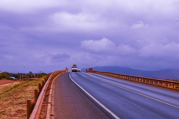 semi driving on an open highway